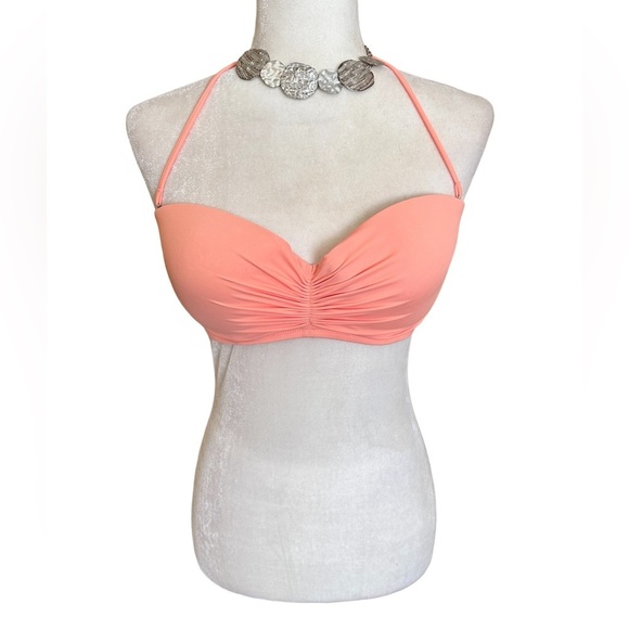 🍁 BUNDLE ONLY - 5/$15 - VS Convertible Coral Halter/Strapless Bikini Top, 36D - Picture 1 of 5
